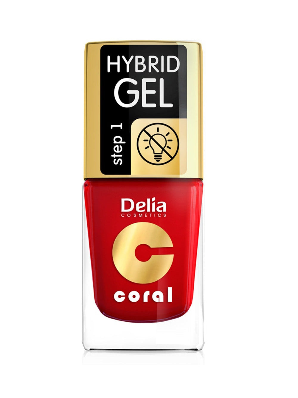 Lakier do paznokci Delia Coral Hybrid hybrydowy bez lampy 01 CZERWONY