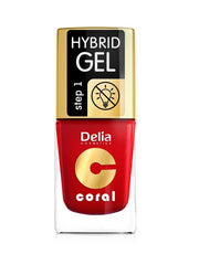 Lakier do paznokci Delia Coral Hybrid hybrydowy bez lampy 01 CZERWONY