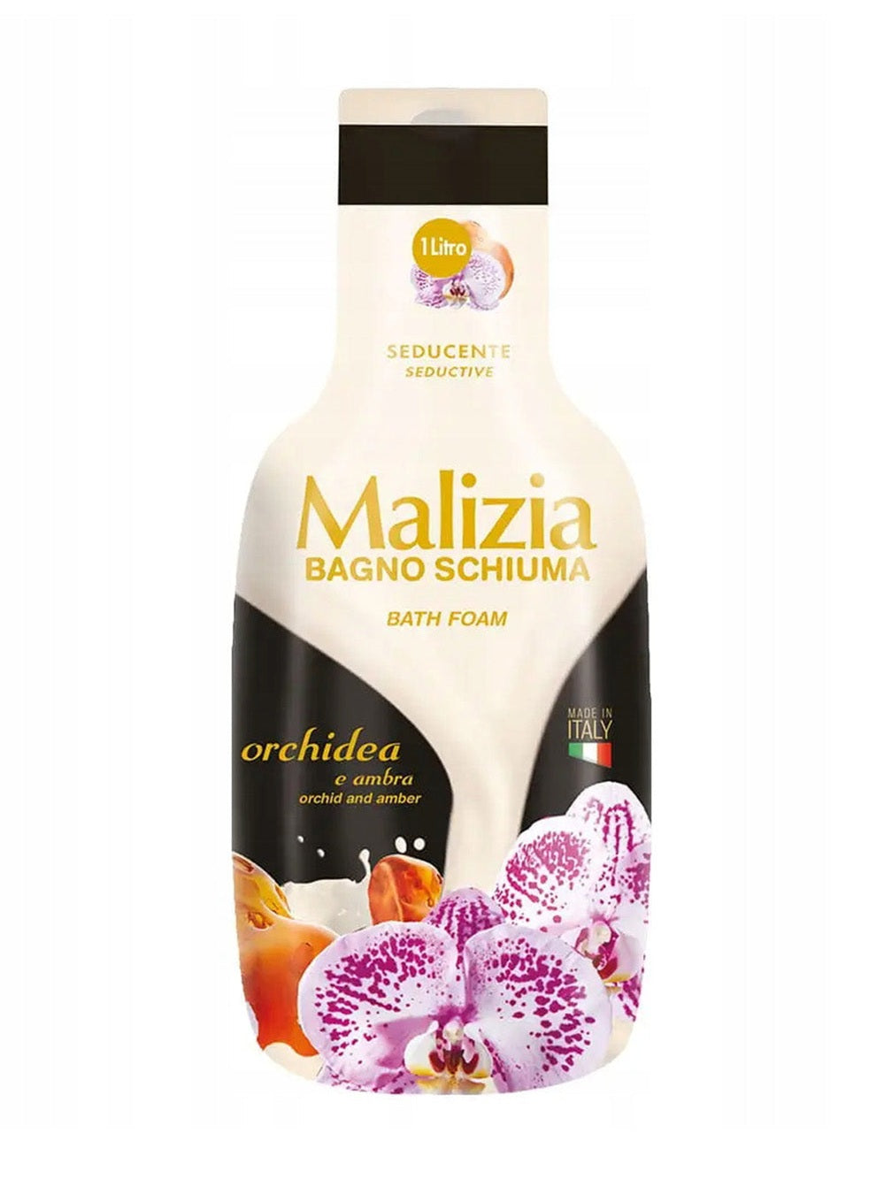Płyn do Kąpieli Malizia Orchidea i Bursztyn Relaks i Odprężenie 1l.