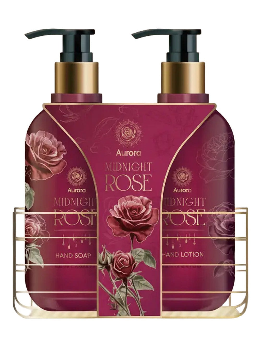 AURORA MIDNIGHT ROSE Koszyk metalowy Zest. do pielęgnacji dłoni 2 el.