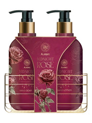 AURORA MIDNIGHT ROSE Koszyk metalowy Zest. do pielęgnacji dłoni 2 el.
