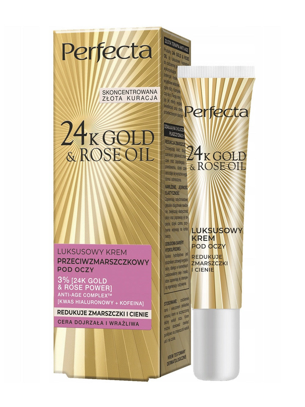 Krem pod Oczy Perfecta 24k Gold &amp; Rose Oil krem Przeciwzmarszczkowy 30ml