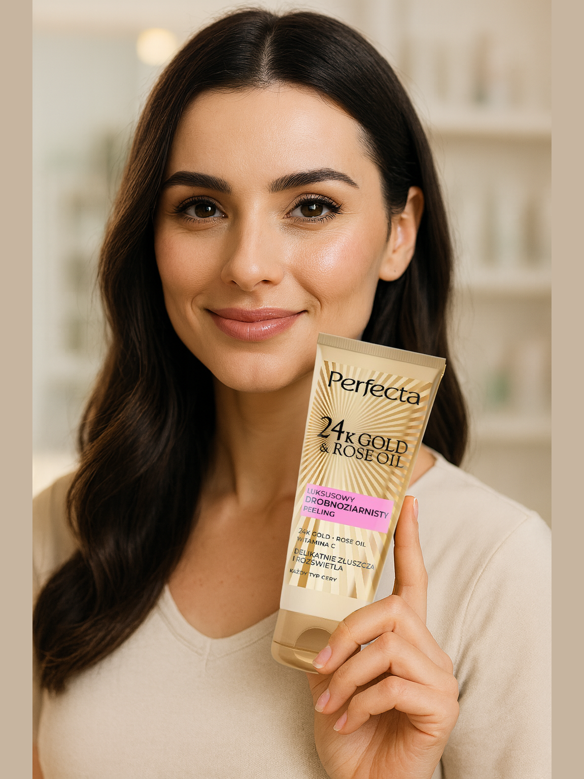 Peeling do twarzy Perfecta 24K Gold & Rose Oil luksusowy drobnoziarnisty